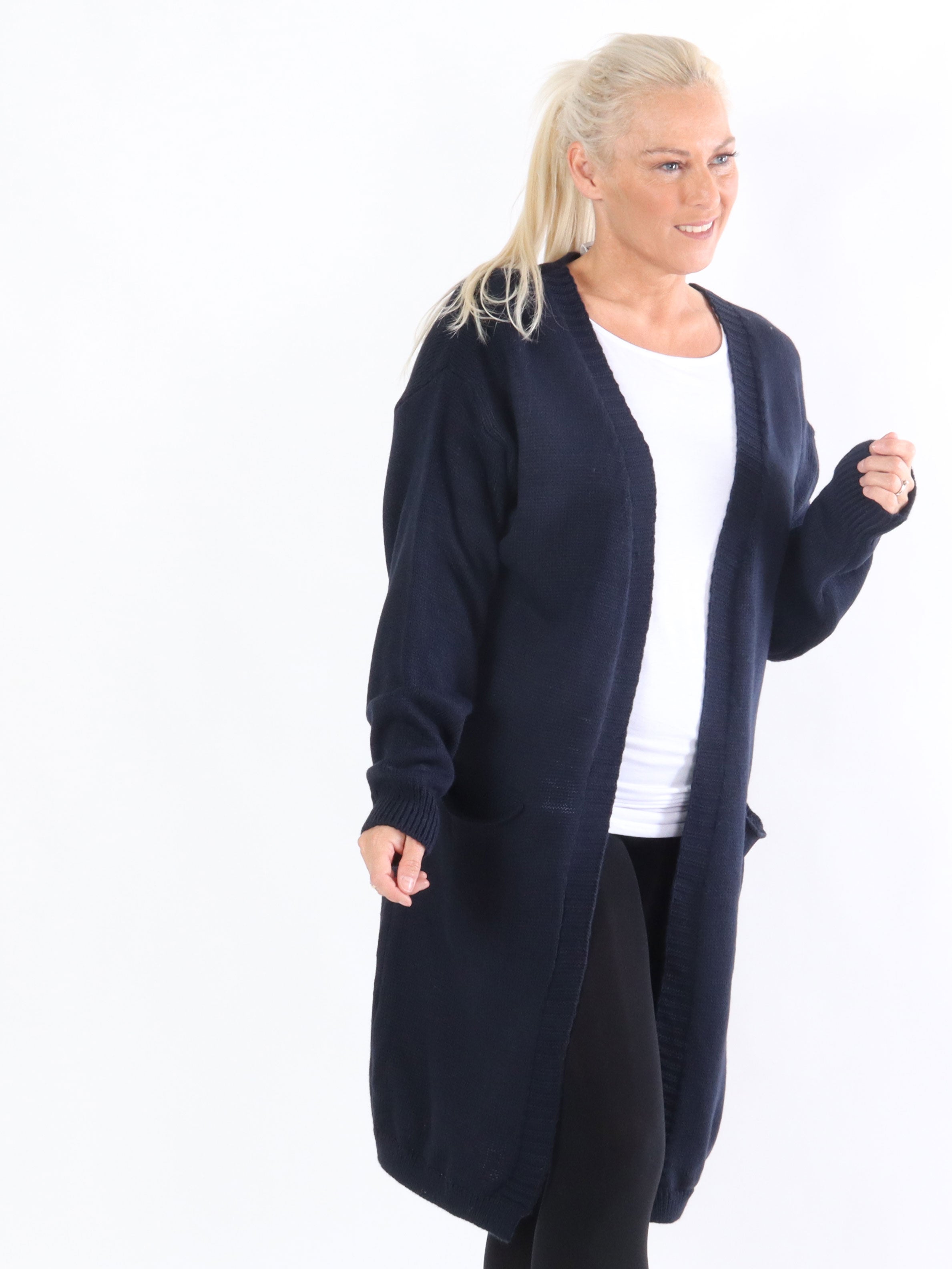 Sara - Lang strikcardigan